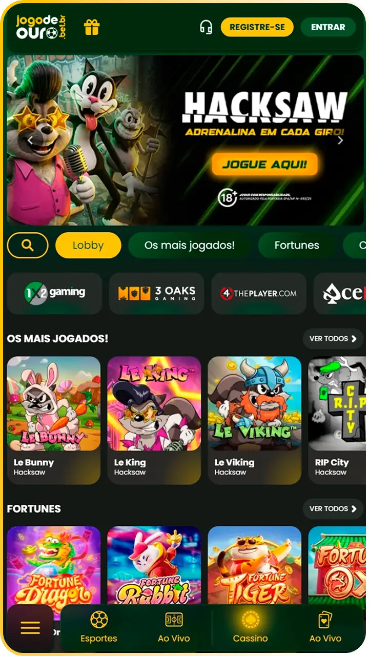 Explore os jogos de cassino Jogo de Ouro.