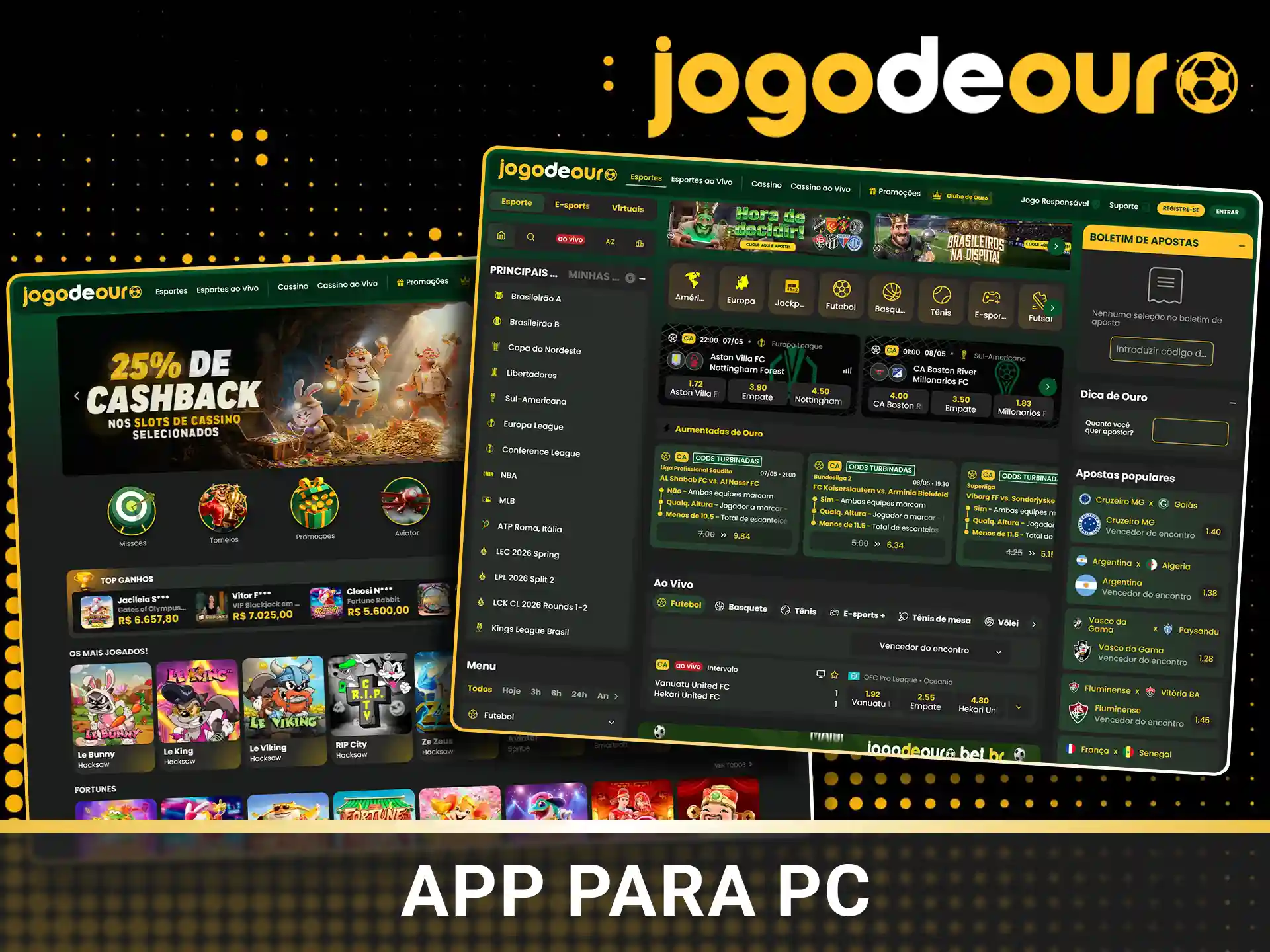 Use o app Jogo de Ouro no PC.