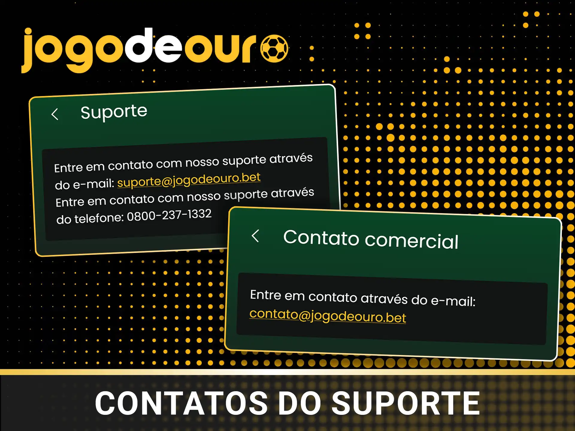 Contate o suporte ao cliente Jogo de Ouro.
