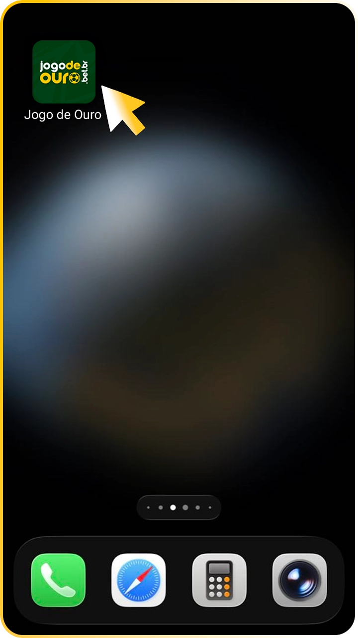 Faça login no aplicativo do Jogo de Ouro.