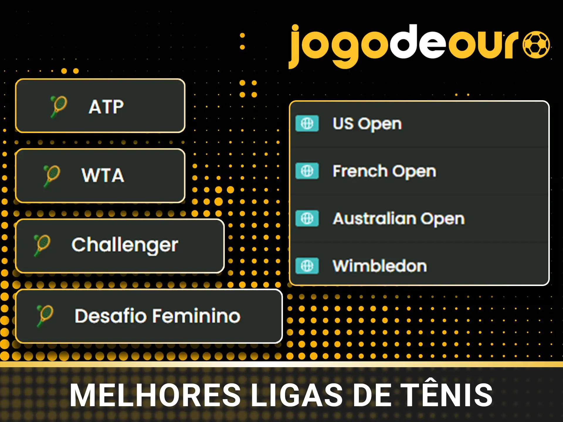 Melhores ligas de tênis no Jogo de Ouro.